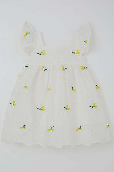 Breeze Rochie pentru fete cu broderie cireșe și detaliu din guipură, 3-8 ani,...