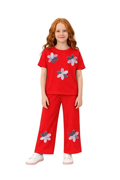 ERDEM KIDS Devojčin set od dvoglašnog tkanina sa kratkim rukavima, sa uvrnuti...