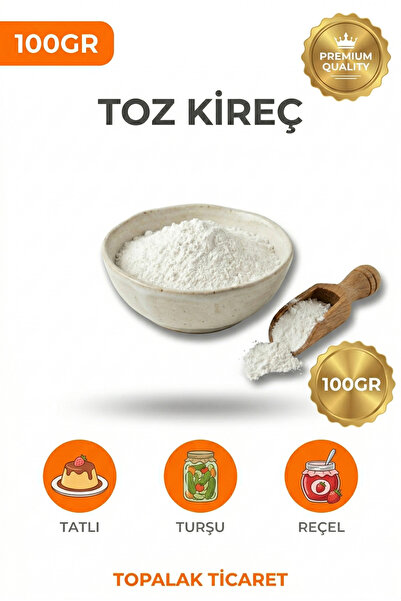 TOPALAKTİCARET Saf Toz Kireç 100 gr - Kabak Tatlısı Kıtır Çıtır Turşu Ve Patl...