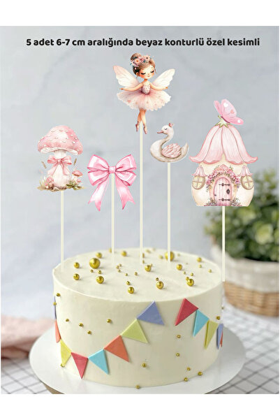 Sinek Kupası Tasarım Fairy Girl Themed Cake Decoration Party Supplies Birthday