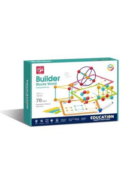 Bufnitel Set de constructie STEAM - Forme 3D (70 piese)