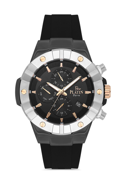 Platin Pierre Sa-Pl-1079Ga-J2 Silicone Cord Functions Active Men's Wristwatch
