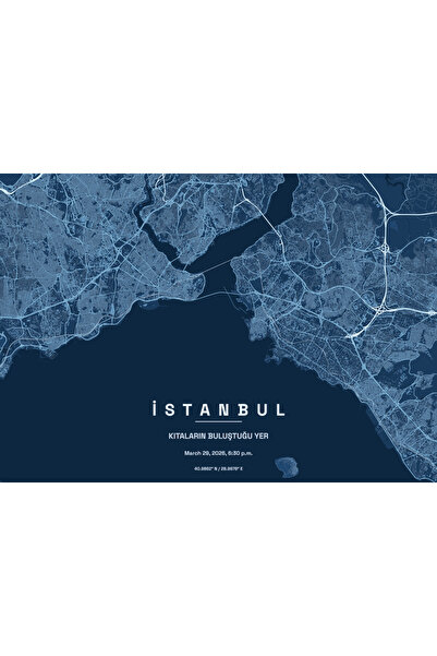 Cartono Maps Kişiye Özel Şehir Haritası Posteri