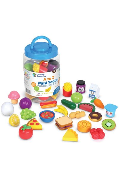 Learning Resources ABC Foods, mini plastic foods, Recommended age: 3 years+, ...