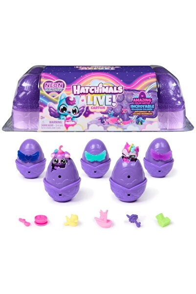 Spin Master Games Figurină set în cusături, Hatchimals, Alive Neon Rainbow Ca...