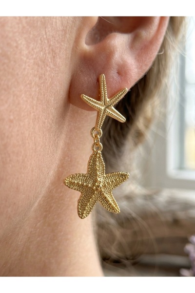 EKİDORA Starfish Dangle Earrings for Women Steel, Stylish and Modern Design