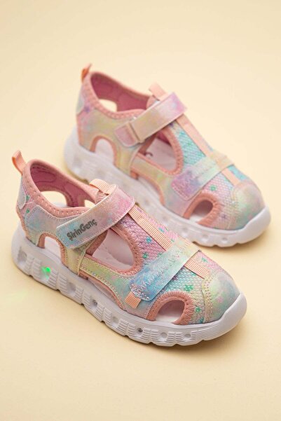 Dilimler Ayakkabı Şirinbebe Orthopedic Girls' Sandals Powder Light Sole Velcr...