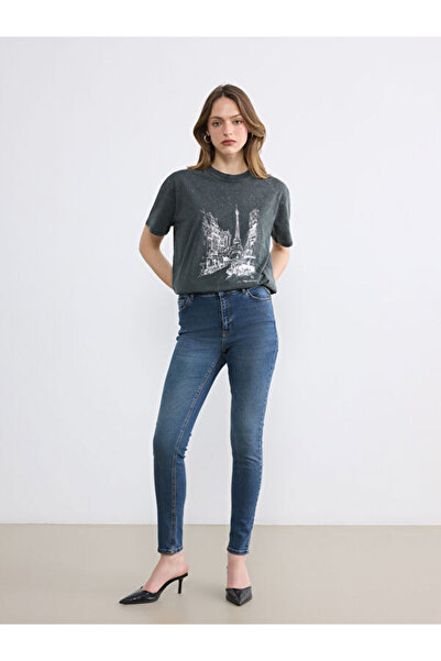 LC Waikiki Rmz Gi̇yi̇m Farkiyla High Waist Super Skinny Fit Women's Jean Pants