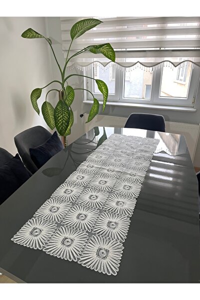 BRL ÇEYİZ HOME French Lace Luxury Tulle Guipure Chic Single Runner 50X140 cm