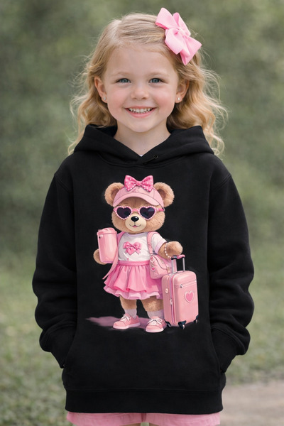 Tiny and Co 100% Cotton Children's Hooded Sweatshirt with Sweet Teddy Bear De...