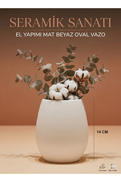 Velorahomee Modern Nordic Ceramic Vase - Handcrafted Matte White Boho Tableto...