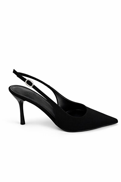 STRASWANS Elsa Women's Heeled Fabric Shoes Black