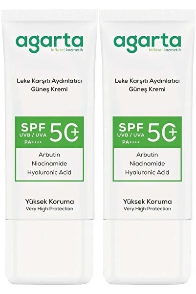 Agarta Anti-Blemish Brightening Spf+50 Factor Facial Sunscreen 50 ml (Set of 2)