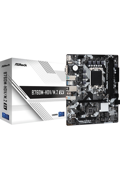 ASROCK B760M-HDV/M.2 DDR4 mATX Motherboard, LGA1700, Dual M.2, HDMI/DP