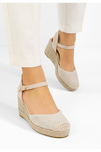 B T Shoes Εσπαντρίγιες ψηλές Πάτι μπεζ