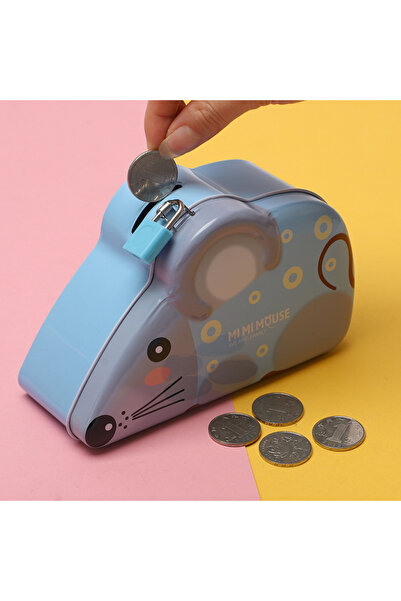 Livava حصالة نقود معدنية على شكل فأر لطيف - صندوق توفير للأطفال مع قفل ومفتاح...