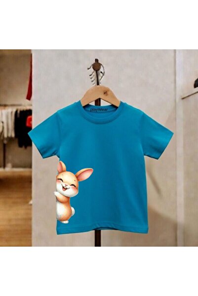 playwear Παιδικό unisex μπλουζάκι με στάμπα Κουνέλι που αγκαλιάζει, 100% βαμβ...