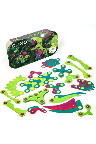 Clixo ® Joc Magnetic De Construit - Aventuri Cu Dinozauri (36 Piese)