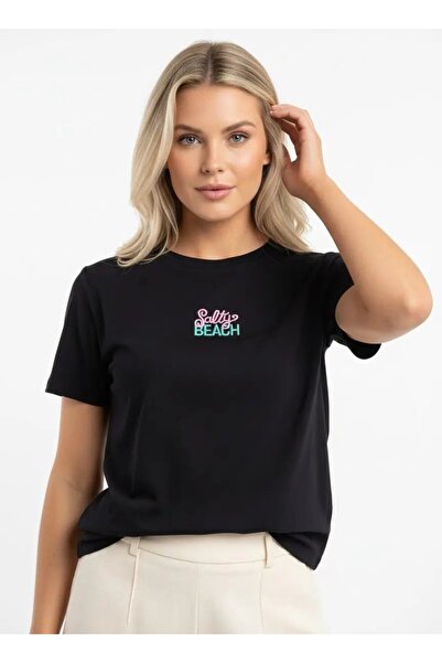 Park Karon 26015 100% Cotton Crew Neck Embroidered Combed Cotton Blouse