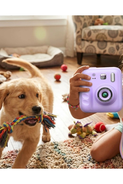 VLK HD Ekranlı Çocuk Fotoğraf Makinesi Video Kayıt ve Baskı Kağıdı Kalem Hediyeli VLK