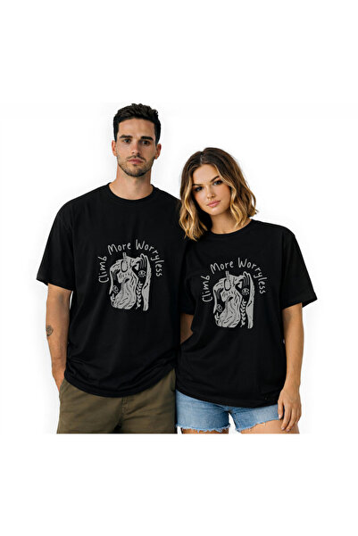 Kidilia Climbing Visual Unisex Crew Neck Design Tshirt