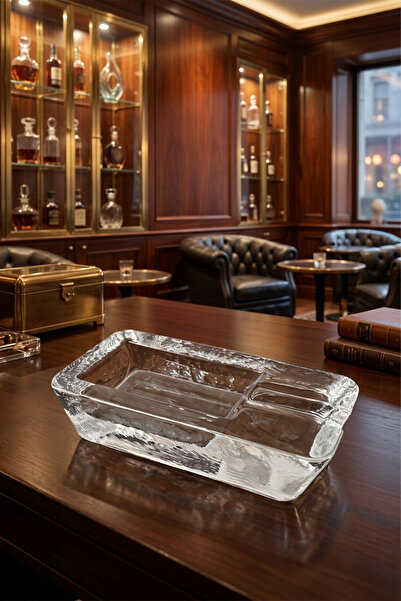 Ela&Elis Vielon Handmade Stylish Lux Glass Cigar Tray Cigar Ashtray Heavy Tra...