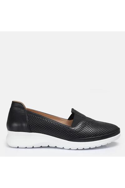 37Numara Large Size Women's Genuine Leather Padded Shoes 41-42-43-44 Black Le...