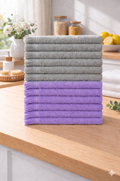 ÖZteks Total 12 Pieces 30*50 cm Kitchen Towels - Hand Towels-Drying Cloths (6...