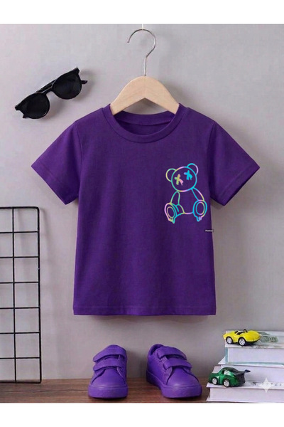bahar uğurlu Colorful Bear Printed Children's T-Shirt