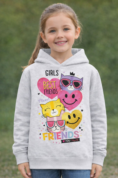 Tiny and Co 100% Cotton Happy Besties Design Children's Hooded Sweatshirt