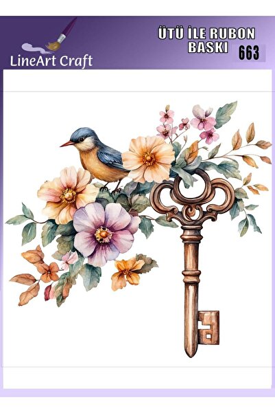 LİNEART طباعة نقل حراري بالروبون قابلة للكي على الخشب والقماش رقم: RB663-30x30cm