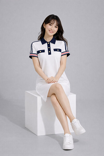 Velista Women's Modal Fabric Short Sleeve Polo Collar Dress