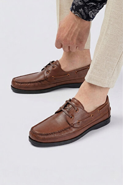 GÜR MODA AYAKKABI Genuine Leather Stitched Sole Orthopedic Everyday Four-Seas...