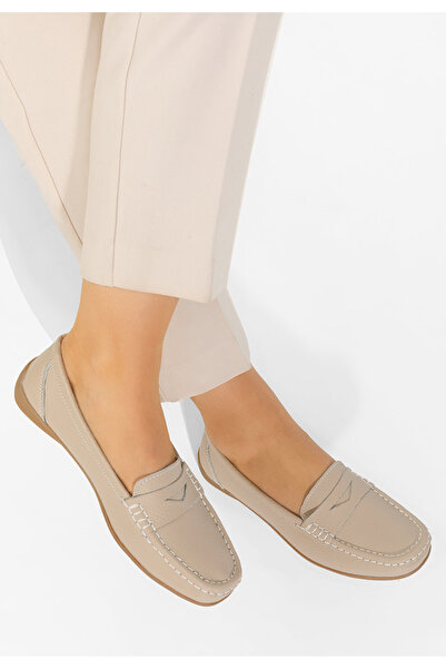 B T Shoes Μοκασίνια γυναικεια δερματινα Cheria Νουντ