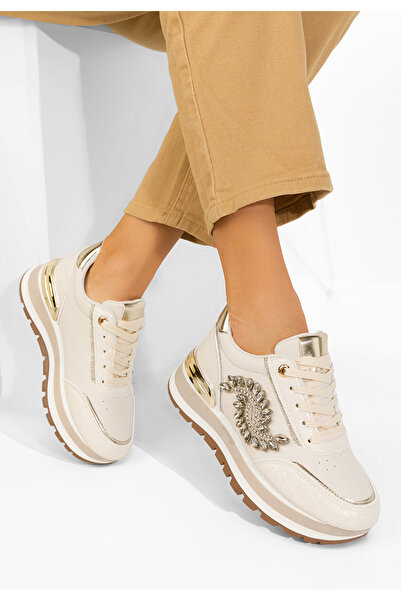 B T Shoes Σνίκερς με πλατφόρμα Reyma μπεζ