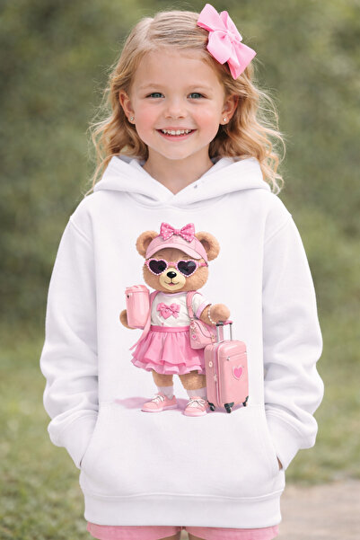 Tiny and Co 100% Cotton Children's Hooded Sweatshirt with Sweet Teddy Bear De...