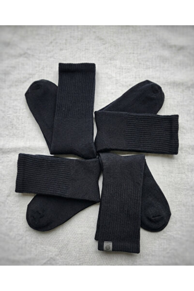 ANDINO Unisex Cotton 3 Pairs Black Patterned Plain Socks