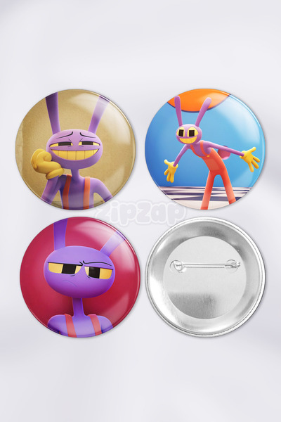 ZipZap Jax- TADC The Amazing Digital Circus Çanta Süsü Rozet İğneli Buton Roz...