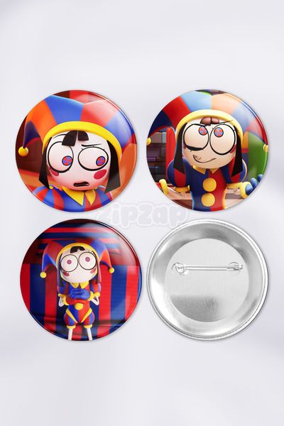 ZipZap Pomni -TADC The Amazing Digital Circus Σετ Σήματα με Κουμπί και Βελόνα...