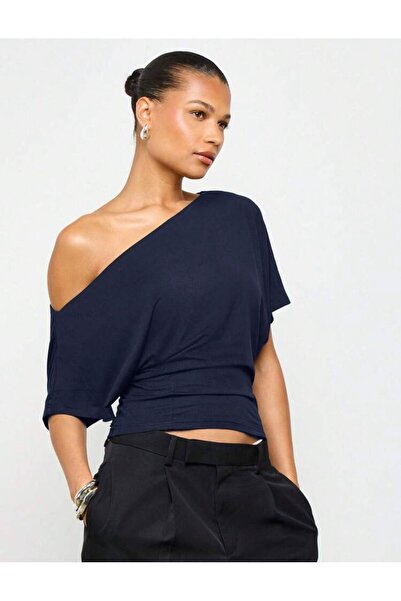 peri tower Women's One-Shoulder Casual Blouse with Waist Detail, Stylish Mode...