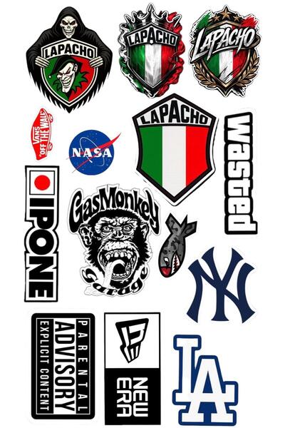 Limitless Design Karışık Sticker Seti 22x30 cm – Street Style & Spor Temalı L...