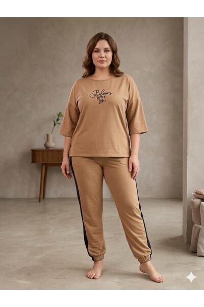 sleeproom Plus Size Two Yarn Women's Track Suit