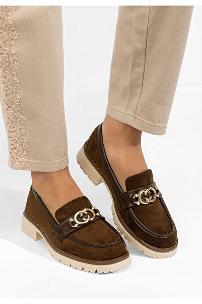 B T Shoes Γυναικεία μοκασίνια Lenisia καφέ