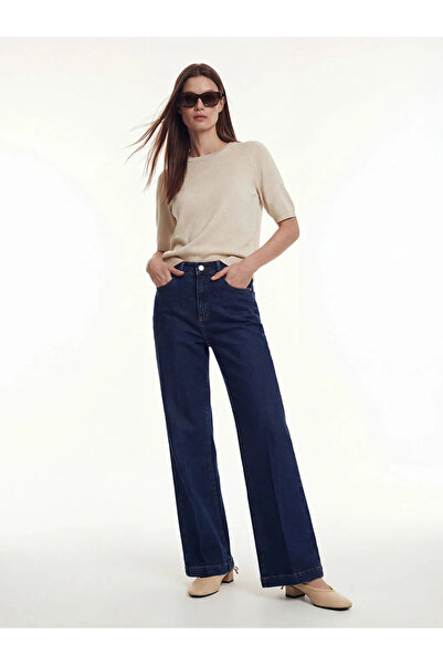 LC Waikiki LCW Modest Indigo Wideleg Kadın Jean Pantolon