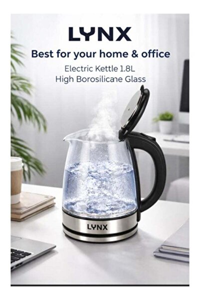 LYNX KT-2108 Electric Kettle 1.8L Double Glass Wall Stainless Steel 1500W Fas...