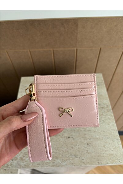 lalettobags Kadın Fiyonk Detaylı Anahtarlıklı Parlak Suni Deri Kartlık