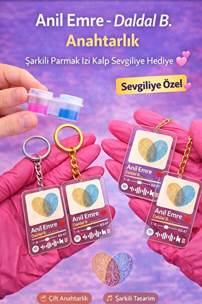 nolva Anıl Emre Daldal B. Μπρελόκ με τραγούδι και δακτυλικό αποτύπωμα καρδιάς...