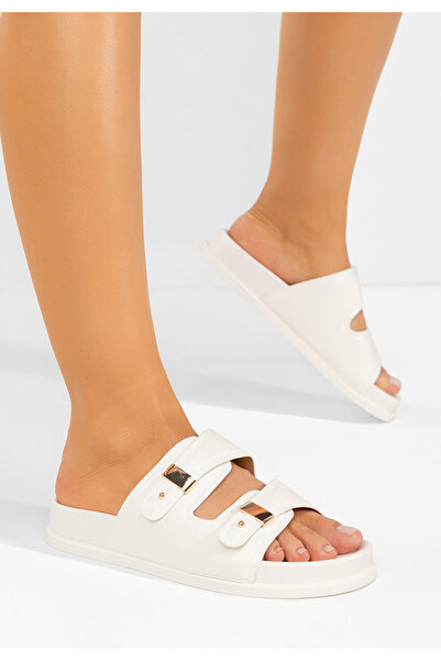 B T Shoes Παντόφλες με πλατφόρμα Carmenta λευκά