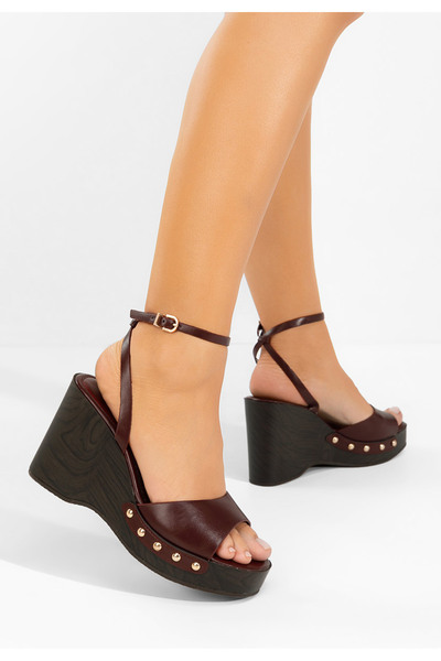 B T Shoes Πέδιλα πλατφόρμες Mirya μπορντό