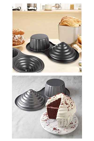 Neskuk Large Cupcake Mold Spiral Cake Mold Jumbo Muffin Mold